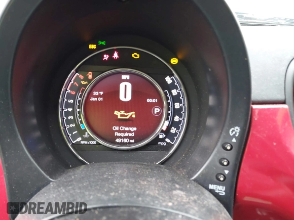2016 FIAT 500 Easy with VIN 3C3CFFKR4GT136501, listed as a IAAI auction lot 41501375 with 49,160 mi miles. Bid and sale history available at carsss.com. Image 7.