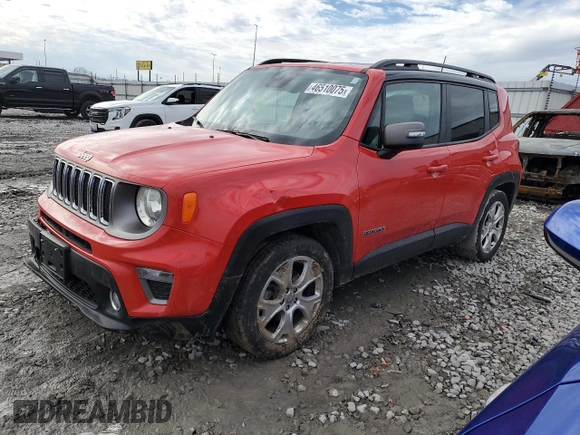 2020 Jeep Renegade Limited with VIN ZACNJAD14LPL42185, listed as a Copart auction lot 46510075 with 68,960 mi miles and Salvage title. Bid and sale history available at DreamBid. Image 1.