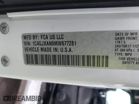 2021 Jeep Wrangler Sport S with VIN 1C4GJXAN6MW677281, listed as a IAAI auction lot 40814351 with 55,360 mi miles and . Bid and sale history available at DreamBid. Image 9.