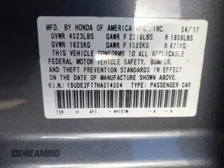 2017 Acura ILX w/Premium Pkg with VIN 19UDE2F77HA014004, listed as a IAAI auction lot 41012484 with 108,293 mi miles. Bid and sale history available at carsss.com. Image 9.