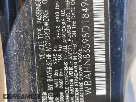 2008 BMW 7 Series 750Li z VIN WBAHN83598DT84968, wystawiony jako Copart lot #55589795 z przebiegiem 211 243 mil mil oraz Szkoda całkowita • Salvage title. Historia ofert i sprzedaży dostępna na DreamBid. Obrazek 12.