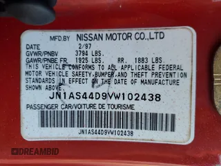 1997 Nissan 240SX z VIN JN1AS44D9VW102438, wystawiony jako Copart lot #76045264 z przebiegiem 62 113 mil mil oraz Nie do naprawy. Historia ofert i sprzedaży dostępna na DreamBid. Obrazek 13.