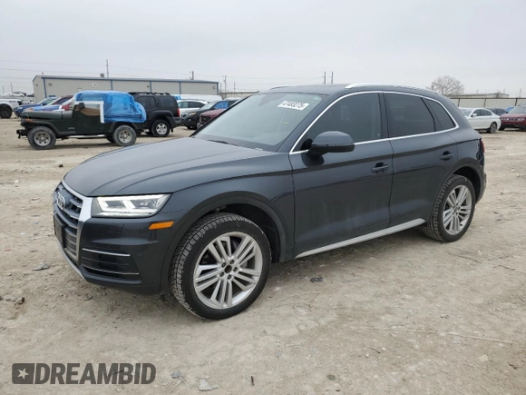 2018 Audi Q5 Premium Plus with VIN WA1BNAFY4J2208198, listed as a Copart auction lot 47483275 with 82,091 mi miles and Salvage Title. Bid and sale history available at DreamBid. Image 1.