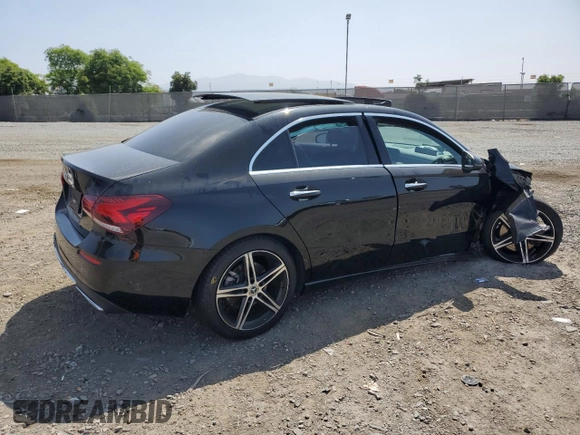 2021 Mercedes-Benz A 220 with VIN W1K3G4EB1MJ308004, listed as a Copart auction lot 59937905 with 43,733 mi miles and Salvage title. Bid and sale history available at DreamBid. Image 3.