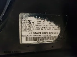 2002 Nissan Maxima GXE z VIN JN1DA31D82T429859, wystawiony jako Copart lot #67025674 z przebiegiem 153 180 mil mil oraz Szkoda całkowita • Salvage title. Historia ofert i sprzedaży dostępna na DreamBid. Obrazek 12.