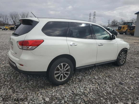 2015 Nissan Pathfinder Platinum with VIN 5N1AR2MMXFC640254, listed as a Copart auction lot 46470045 with 0 mi miles and Salvage Title. Bid and sale history available at carsss.com. Image 3.