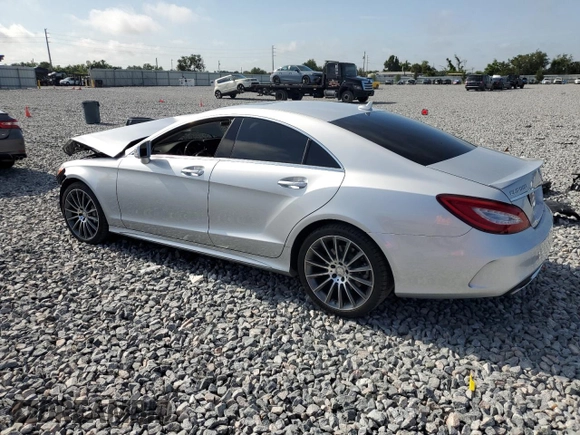 2015 Mercedes-Benz CLS 550 with VIN WDDLJ7DB0FA142341, listed as a Copart auction lot 55387945 with 56,525 mi miles and Salvage title. Bid and sale history available at DreamBid. Image 2.