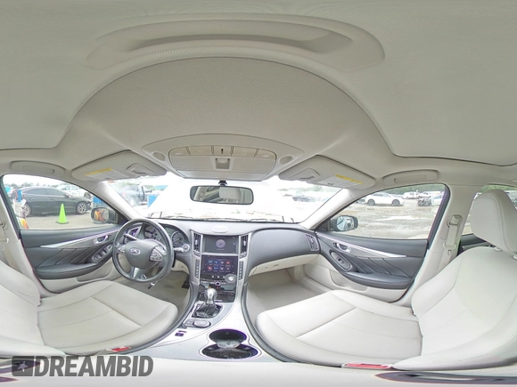 2015 Infiniti Q50 with VIN JN1BV7AP6FM347741, listed as a Copart auction lot 54668405 with 84,788 mi miles and Salvage title. Bid and sale history available at DreamBid. Image 14.