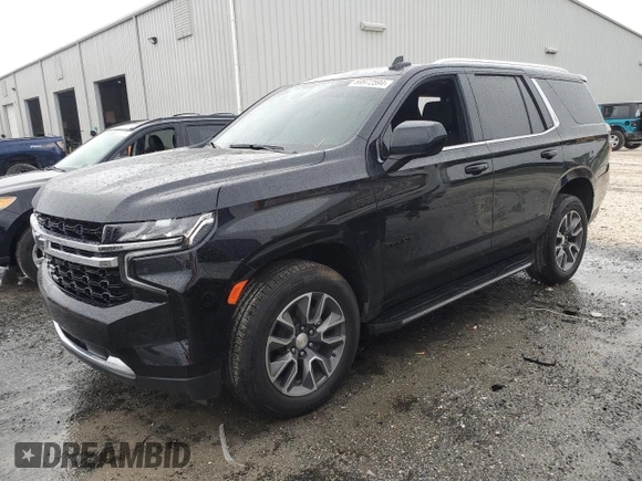 2021 Chevrolet Tahoe LS with VIN 1GNSCMKD4MR335973, listed as a Copart auction lot 69972594 with 42,129 mi miles and Salvage title. Bid and sale history available at DreamBid. Image 1.