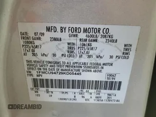 2009 Ford Escape Limited with VIN 1FMCU94729KD05445, listed as a Copart auction lot 87660645 with 149,523 mi miles and Salvage title. Bid and sale history available at DreamBid. Image 14.