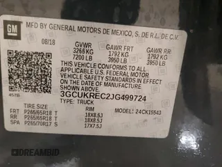 2018 Chevrolet Silverado 1500 LT with VIN 3GCUKREC2JG499724, listed as a Copart auction lot 50793375 with 132,185 mi miles and Non Repairable. Bid and sale history available at carsss.com. Image 12.