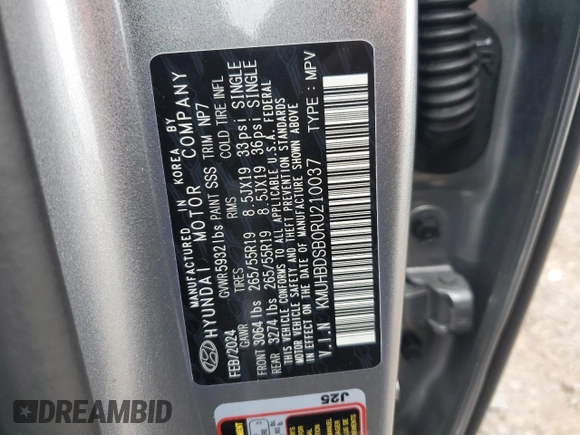 2024 Genesis GV80 with VIN KMUHBDSB0RU210037, listed as a Copart auction lot 62260945 with 26,985 mi miles and Clean title. Bid and sale history available at DreamBid. Image 13.
