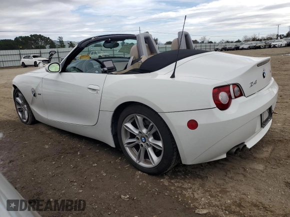 2005 BMW Z4 3.0i with VIN 4USBT53505LU10933, listed as a Copart auction lot 46061395 with 86,328 mi miles and Salvage title. Bid and sale history available at DreamBid. Image 2.