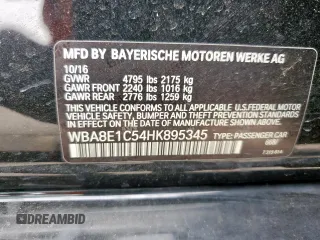 2017 BMW 3 Series 330e iPerformance with VIN WBA8E1C54HK895345, listed as a Copart auction lot 51351045 with 82,140 mi miles and Salvage Title. Bid and sale history available at carsss.com. Image 14.