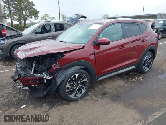 2019 Hyundai Tucson SEL with VIN KM8J33ALXKU855608, listed as a IAAI auction lot 41906199 with 52,741 mi miles. Bid and sale history available at carsss.com. Image 18.