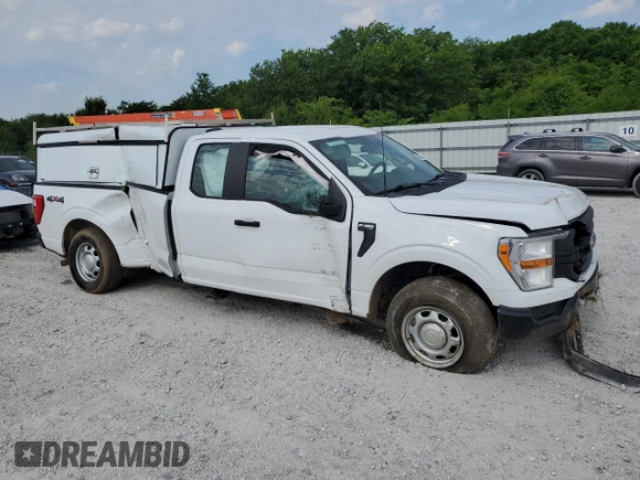 2022 Ford F-150 XL with VIN 1FTFX1E57NKD05538, listed as a Copart auction lot 58801425 with 53,392 mi miles and Salvage title. Bid and sale history available at DreamBid. Image 4.