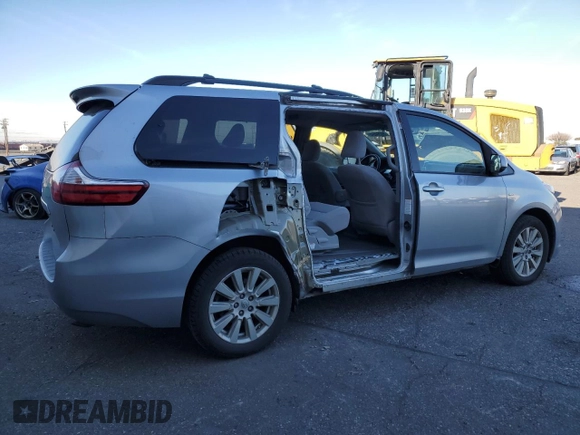 2017 Toyota Sienna LE with VIN 5TDJZ3DC0HS177477, listed as a Copart auction lot 89284545 with 94,598 mi miles and Salvage Title. Bid and sale history available at carsss.com. Image 3.