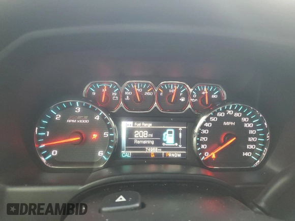 2015 Chevrolet Silverado 1500 LT with VIN 1GCVKREC3FZ333563, listed as a Copart auction lot 48588755 with 74,968 mi miles and Salvage Title. Bid and sale history available at DreamBid. Image 9.