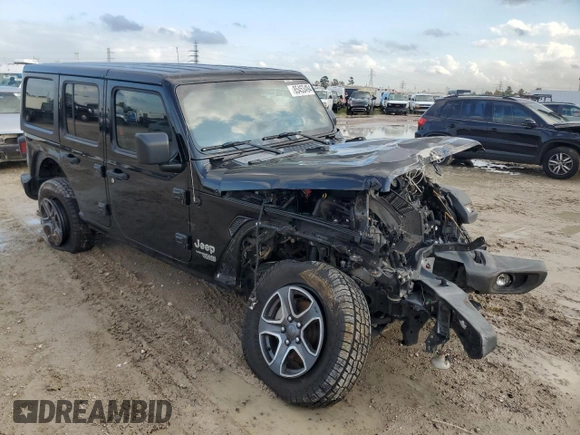 2018 Jeep Wrangler Unlimited Sport S with VIN 1C4HJXDN6JW278334, listed as a Copart auction lot 85453494 with Not provided miles and Salvage title. Bid and sale history available at DreamBid. Image 4.