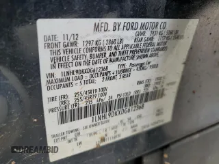 2013 Lincoln MKS z VIN 1LNHL9DKXDG612368, wystawiony jako Copart lot #48328215 z przebiegiem 108 788 mil mil oraz Szkoda całkowita • Salvage title. Historia ofert i sprzedaży dostępna na DreamBid. Obrazek 15.
