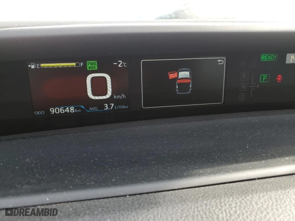 2020 Toyota Prius Prime LE with VIN JTDKARFP2L3152041, listed as a Copart auction lot 44219255 with 90,648 mi miles and Salvage Title. Bid and sale history available at carsss.com. Image 9.