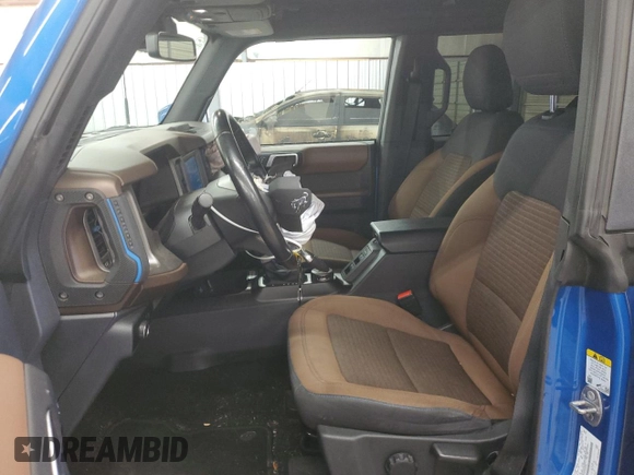 2023 Ford Bronco with VIN 1FMEE5DP2PLB16154, listed as a Copart auction lot 63138085 with 39,193 mi miles and Salvage title. Bid and sale history available at DreamBid. Image 7.