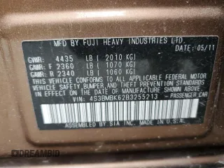 2011 Subaru Legacy Limited Power Moon with VIN 4S3BMBK62B3255213, listed as a Copart auction lot 56696335 with 86,136 mi miles and Non repairable. Bid and sale history available at DreamBid. Image 13.