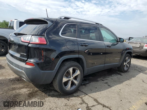 2019 Jeep Cherokee Limited with VIN 1C4PJMDN7KD142611, listed as a Copart auction lot 62733195 with 87,616 mi miles and Salvage title. Bid and sale history available at DreamBid. Image 3.