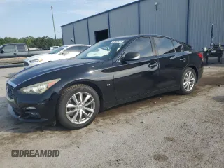 2014 Infiniti Q50 Hybrid Premium with VIN JN1AV7AP7EM690200, listed as a Copart auction lot 57502835 with 144,447 mi miles and Non repairable. Bid and sale history available at DreamBid. Image 1.