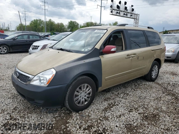 2011 Kia Sedona LX with VIN KNDMG4C71B6409718, listed as a Copart auction lot 55309365 with 307,610 mi miles and Salvage Title. Bid and sale history available at carsss.com. Image 1.