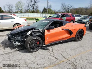2021 Chevrolet Corvette 2LT with VIN 1G1YB3D45M5108742, listed as a Copart auction lot 51449085 with 21,105 mi miles and Salvage Title. Bid and sale history available at carsss.com. Image 1.