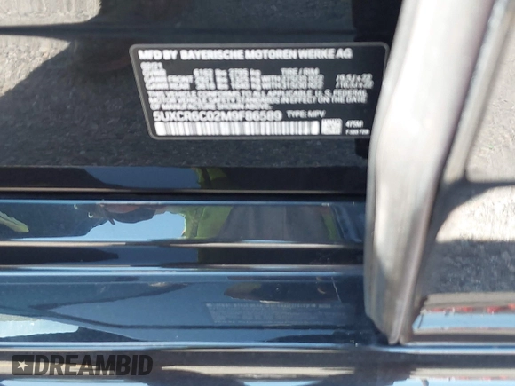 2021 BMW X5 xDrive40i with VIN 5UXCR6C02M9F86589, listed as a IAAI auction lot 42323169 with 44,291 mi miles and . Bid and sale history available at DreamBid. Image 9.