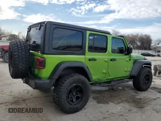2019 Jeep Wrangler Unlimited Sport with VIN 1C4HJXDG4KW508021, listed as a Copart auction lot 43949845 with 107,464 mi miles and Salvage title. Bid and sale history available at DreamBid. Image 3.