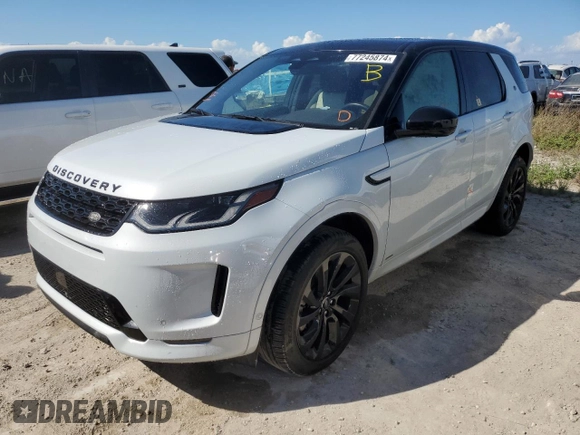 2021 Land Rover Discovery Sport SE R-Dynamic with VIN SALCL2FX7MH898438, listed as a Copart auction lot 77245874 with 17,231 mi miles and Non Repairable. Bid and sale history available at carsss.com. Image 1.