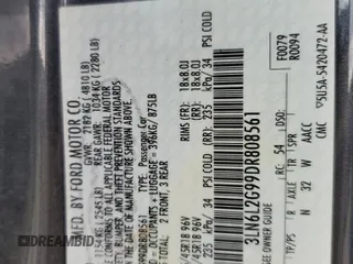 2013 Lincoln MKZ с VIN 3LN6L2G99DR808561, выставлен на аукционе Copart как лот 56287405 с пробегом 130 534 миль миль и Списание • Salvage title. История ставок и продаж доступна на DreamBid. Изображение 12.