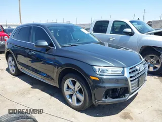 2019 Audi Q5 Premium with VIN WA1ANAFY1K2118147, listed as a IAAI auction lot 42038171 with 96,469 mi miles and . Bid and sale history available at DreamBid. Image 1.