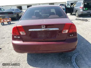 2002 Honda Civic LX with VIN 2HGES16522H536487, listed as a Copart auction lot 52560635 with 121,970 mi miles and Salvage Title. Bid and sale history available at carsss.com. Image 6.