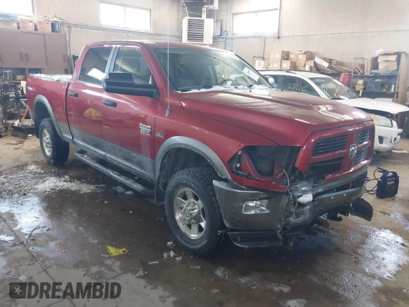 2010 Dodge Ram 2500 SLT with VIN 3D7TT2CT5AG126072, listed as a IAAI auction lot 41620574 with 108,709 mi miles. Bid and sale history available at carsss.com. Image 1.