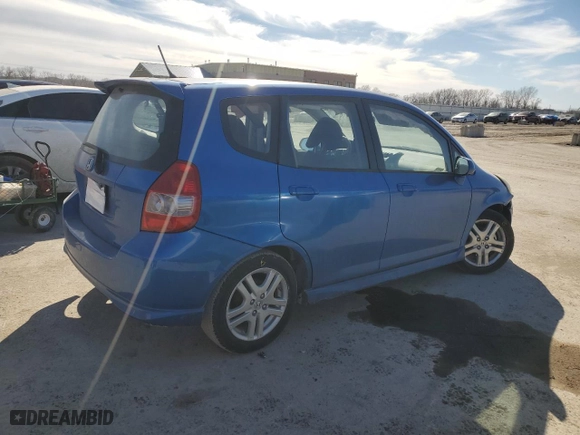 2008 Honda Fit Sport with VIN JHMGD37628S048693, listed as a Copart auction lot 46798075 with 0 mi miles and Salvage Title. Bid and sale history available at carsss.com. Image 3.