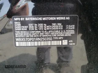 2024 BMW X3 xDrive30i z VIN WBX57DP01RN250350, wystawiony jako Copart lot #56559245 z przebiegiem 21 108 mil mil oraz Szkody całkowita. Historia ofert i sprzedaży dostępna na DreamBid. Obrazek 12.