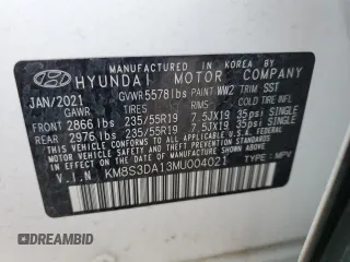 2021 Hyundai Santa Fe Hybrid SEL Premium with VIN KM8S3DA13MU004021, listed as a Copart auction lot 79228403 with 27,627 mi miles. Bid and sale history available at carsss.com. Image 16.
