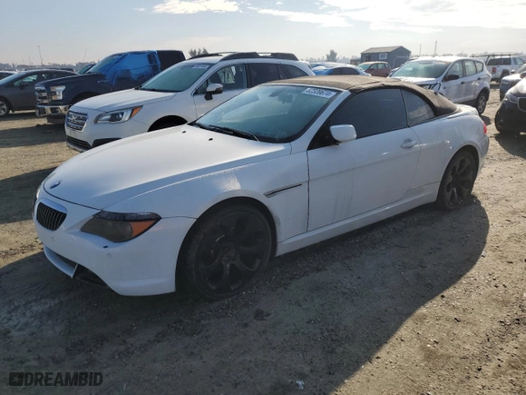2005 BMW 6 Series 645Ci with VIN WBAEK73445B327467, listed as a Copart auction lot 82339674 with 135,052 mi miles and Salvage Title. Bid and sale history available at carsss.com. Image 1.