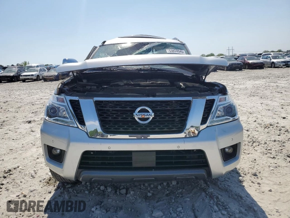 2019 Nissan Armada SL z VIN JN8AY2ND4K9087456, wystawiony jako Copart lot #53859545 z przebiegiem Nie podano mil oraz Szkoda całkowita • Salvage title. Historia ofert i sprzedaży dostępna na DreamBid. Obrazek 5.
