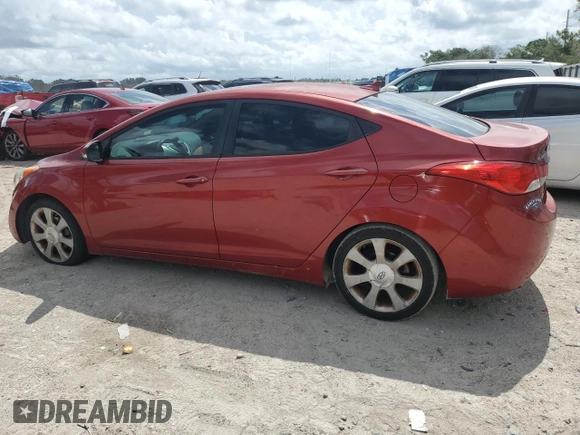 2012 Hyundai Elantra Limited with VIN KMHDH4AEXCU482156, listed as a Copart auction lot 59723474 with 118,550 mi miles and Salvage Title. Bid and sale history available at carsss.com. Image 2.
