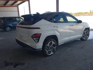 2024 Hyundai Kona N Line with VIN KM8HACA37RU048445, listed as a IAAI auction lot 41882573 with 16,009 mi miles. Bid and sale history available at carsss.com. Image 4.