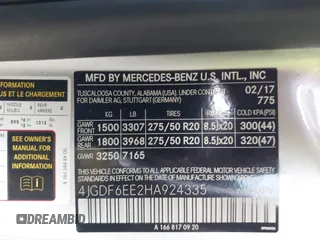 2017 Mercedes-Benz GLS 450 с VIN 4JGDF6EE2HA924335, выставлен на аукционе IAAI как лот 42553484 с пробегом 98 508 миль миль и . История ставок и продаж доступна на DreamBid. Изображение 9.