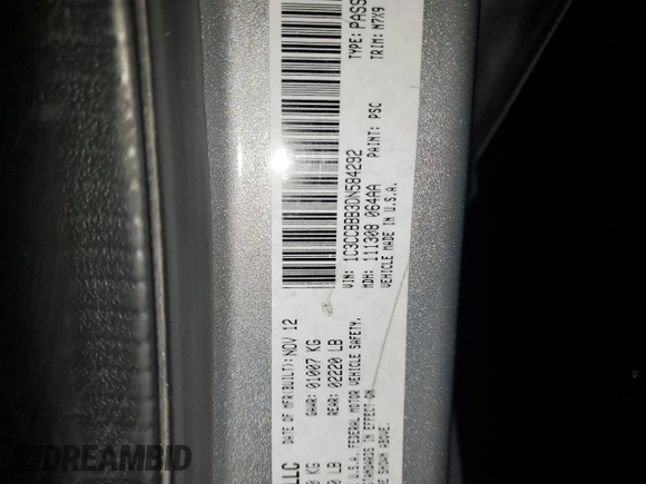 2013 Chrysler 200 Touring with VIN 1C3CCBBB3DN584292, listed as a Copart auction lot 87210564 with 140,337 mi miles and Salvage Title. Bid and sale history available at DreamBid. Image 13.