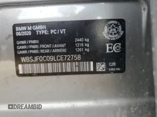 2020 BMW M5 z VIN WBSJF0C09LCE72758, wystawiony jako Copart lot #51132475 z przebiegiem Nie podano mil oraz Szkoda całkowita • Salvage title. Historia ofert i sprzedaży dostępna na DreamBid. Obrazek 12.