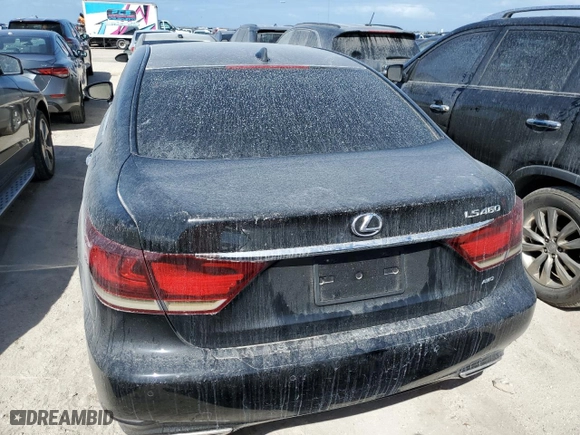 2016 Lexus LS 460 with VIN JTHCL5EF5G5025762, listed as a Copart auction lot 76359344 with 0 mi miles and Salvage Title. Bid and sale history available at carsss.com. Image 6.