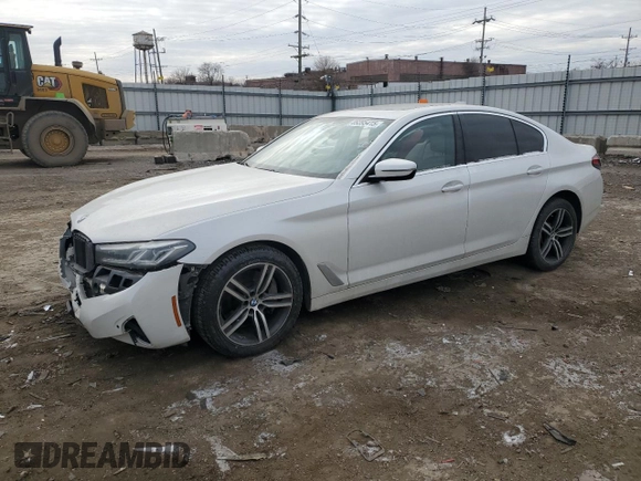 2021 BMW 5 Series 530i xDrive with VIN WBA13BJ00MWX25684, listed as a Copart auction lot 89395415 with 74,907 mi miles and Salvage Title. Bid and sale history available at DreamBid. Image 1.